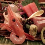 個室会席 北大路 日本橋茶寮 - 旬魚のお造り三種盛