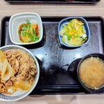 吉野家 - 牛丼（並）＋鬼おろしポン酢＋味噌汁＋お新香