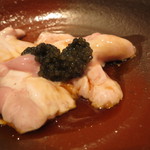 鳥茂 - 脊髄刺し、キャビア添え