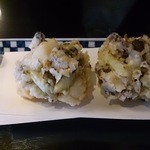 やま竹 - 舞茸とホタテのかき揚げ