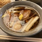 かんだやぶそば - 鴨南蛮そば(温) 黄色のものは柚子皮