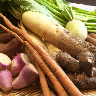 Vegetables purchased from Ina Valley, Shinshu, where the proprietress was born and raised.