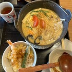 味の民芸 - 料理写真:特製『自の麻辣鍋うどん』+ミニ天丼