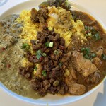 MODECURRY - 3種盛り　ルー大盛り　牡蠣　ラム？　チキン