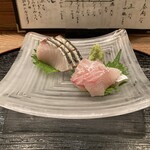 わたや - 鰆の炙り / 鱸刺し