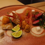 銀座 小十 - 焼物 ”静岡そだち”イチボの味噌漬け焼き 甘鯛の炭火焼 2014.12.2x