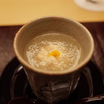 銀座 小十 - 蕪のすり流し 白子と下仁田葱 2014.12.2x