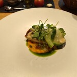 RESTAURANT hidamarino - お魚料理:オオモンハタ/緑野菜