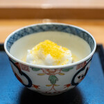 美味いもん屋 わ多なべ - 2026.1 蕪蒸し（地物舌平目、1時間前の採れ立て蕪、自家製カラスミ香煎）