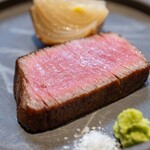 美味いもん屋 わ多なべ - 2026.1 米沢牛シャトーブリアンのロースト 玉葱 塩 本わさび