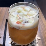 fruits farm franc - 角切りりんごが乗ってます