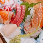 おさかな心技体 - 4000円コース満足度が高い！お刺身、こちら、1人分ですよ！？2人なので2皿出ました。びっくりした！