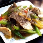 めだかタンタン - （2014.12.30再訪）香港風鶏肉の胡椒炒め。これ好きです＾＾