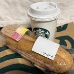 スターバックス・コーヒー - 料理写真:「ゴールドブリューコーヒー アイス Tall」428円税抜き♫ 「ハム&マリボーチーズ石窯フィローネ」437円税抜き♫