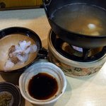 酒肴 和亭 - １０品目です。泉タコのしゃぶしゃぶです。ポン酢、自慢の柚子胡椒でいただきます。