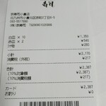 京寿司 - お会計。