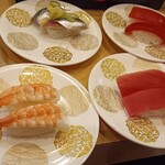 京寿司 - まぐろ、漬けまぐろ、さんま、海老。