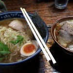 麺工房 隠國 - しょうゆ＋燻製たまご＋森香る丼