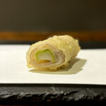 ばば天 - 下仁田ネギ豚バラ巻き天
