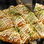 浜作もんじゃ会館 - お好み焼き上がり
