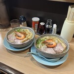 布施 細見商店 - 冷やしエビ塩ラーメン