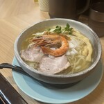 布施 細見商店 - 冷やしエビ塩ラーメン・大盛り