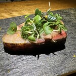 隼 - 香纏〜氷見　寒鰤　紹興酒漬け　柚子