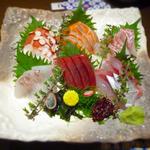 h Sakanaya Maruichi - (ｺｰｽ)造り 旬の鮮魚豪華六種盛り　2014.12.22