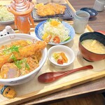 倉敷とんかつさくら亭 - 料理写真:ミックスかつ丼セット 1740円