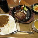 津の田ミート   - 料理写真:和牛ハンバーグセット(1078円)+カレー(110円)