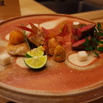 銀座 小十 - 焼物 ”静岡そだち”イチボの味噌漬け焼き 甘鯛の炭火焼 2014.12.2x