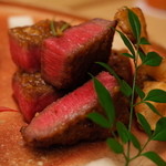 銀座 小十 - ”静岡そだち”イチボの味噌漬け焼き 2014.12.2x