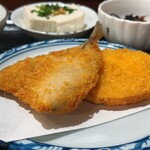 居酒屋三平 - ミックスカツ（アジフライ、ハムカツ）