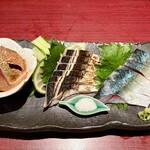 きはる - 五島 泳ぎサバ刺、炙り鯖刺、ゴマサバ 盛り合わせ