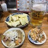 博多串焼き バッテンよかとぉ - モーニングセット　左上は突き出しのキャベツ150円