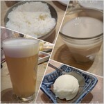 吾照里 - マッコリビール・追加のご飯・黒豆マッコリ・デザートのアイス