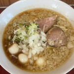 麺屋 結 - 料理写真:背脂煮干しラーメン  900円
うずらの卵(4個)  120円