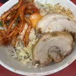 ラーメン二郎 湘南藤沢店 - 汁無し少なめ　スパキム　コール　ニンニク、アブラ