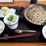 亮月 - もりそば+揚げものセット(自然薯の揚物)