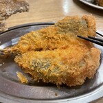 晩杯屋 思い出横丁店 - 鯵フライ