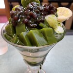 梅香堂 - 小倉抹茶ゼリーパフェ¥1100込(2025/12/下旬時点)
