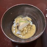 肉割烹 赤坂喰心 - 鮑のリゾット
