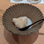 鮨 さかい - 虎河豚の白子の天ぷらとリゾット