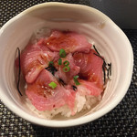 らぁ麺やまぐち - 神田武郎氏のシー・チキンラーメン＋築地ミニまぐろ丼 1000円