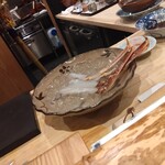 四間道 とりう - 造り、開く前、日本酒入氷水