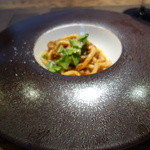 カイノヤ - 手打ちパスタ ピーチ  鹿屋 福留小牧場のサドルバック種チンタセネーゼのラグー