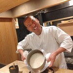 四間道 とりう - 炊き上がり、とりうさんの笑顔と共に