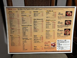 七厘 - メニュー