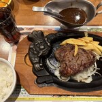 ブロンコビリー 八千代店 - 炭焼き極選リブロースステーキ200g 3,498円+ブロンコセット(ライス・スープ・サラダバー)858円+ドリンクバー 220円