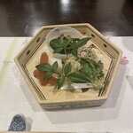 和しょく 徳 - わらびのあえもの、ふきのとうの天ぷら